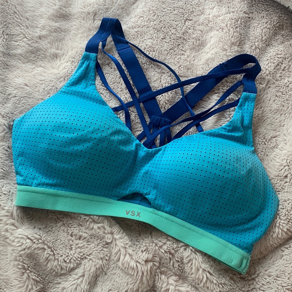 Victoria's Secret Blue & Teal Strappy Sports Bra